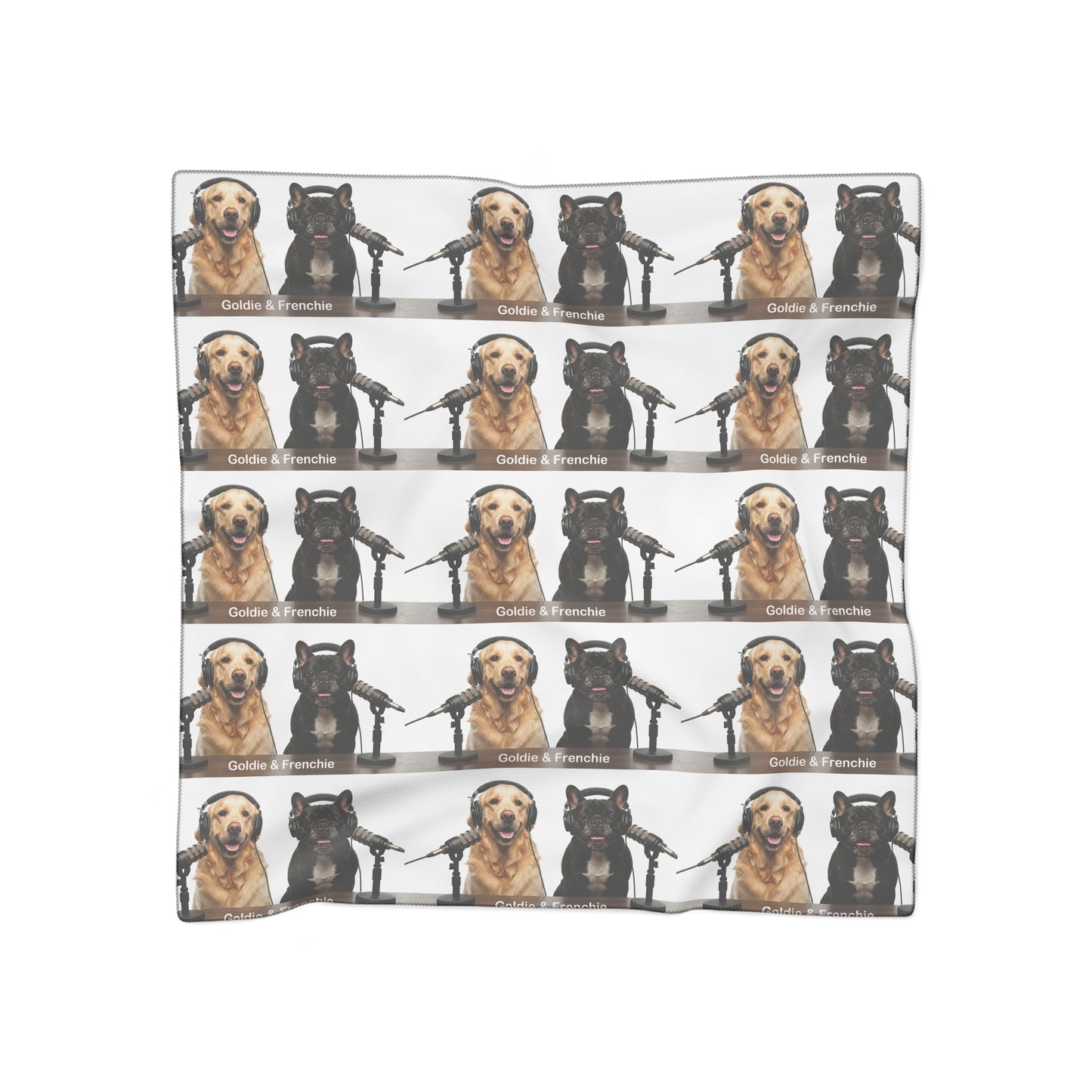 Goldie & Frenchie Square Repeat Pattern Scarf - 2 sizes available