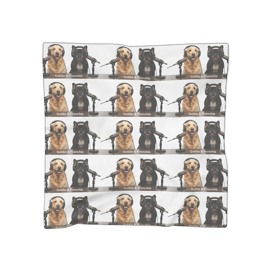 Goldie & Frenchie Square Repeat Pattern Scarf - 2 sizes available