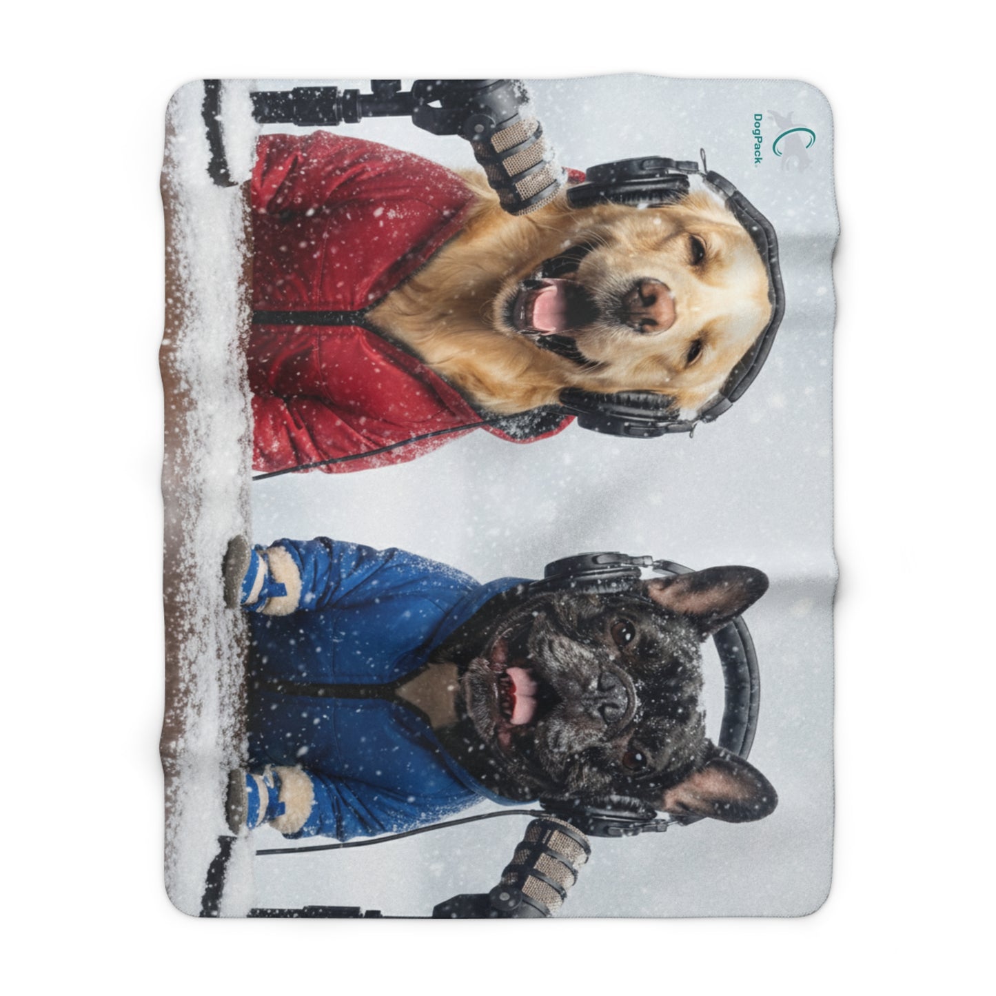 Goldie & Frenchie Sherpa Blanket — Cozy Winter Design to Keep You Warm!