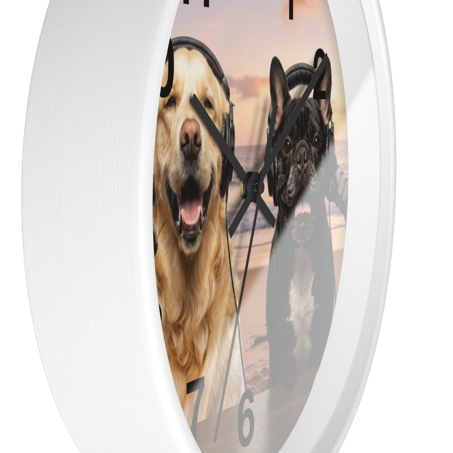 Goldie & Frenchie 'Beach Dogs' Wall Clock