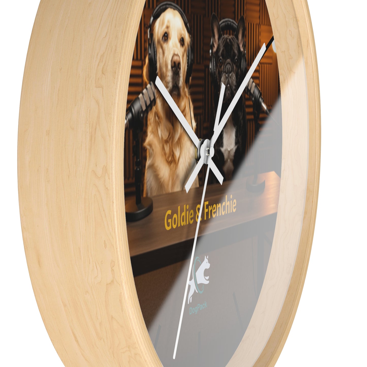 Goldie & Frenchie 'On-Air' Podcast Wall Clock