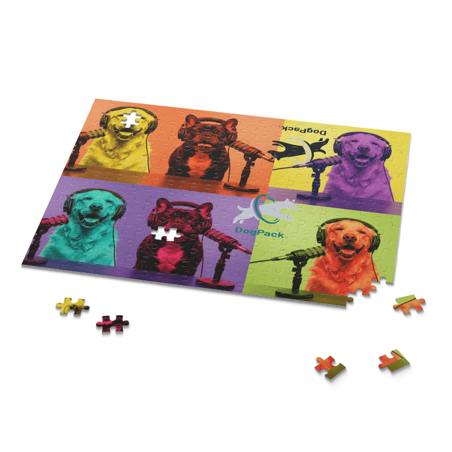 *LIMITED to 10 pieces ever sold* Goldie & Frenchie Warhol Inspired Pop Art  Puzzle — 120/252/500 Pieces Jigsaw Puzzle