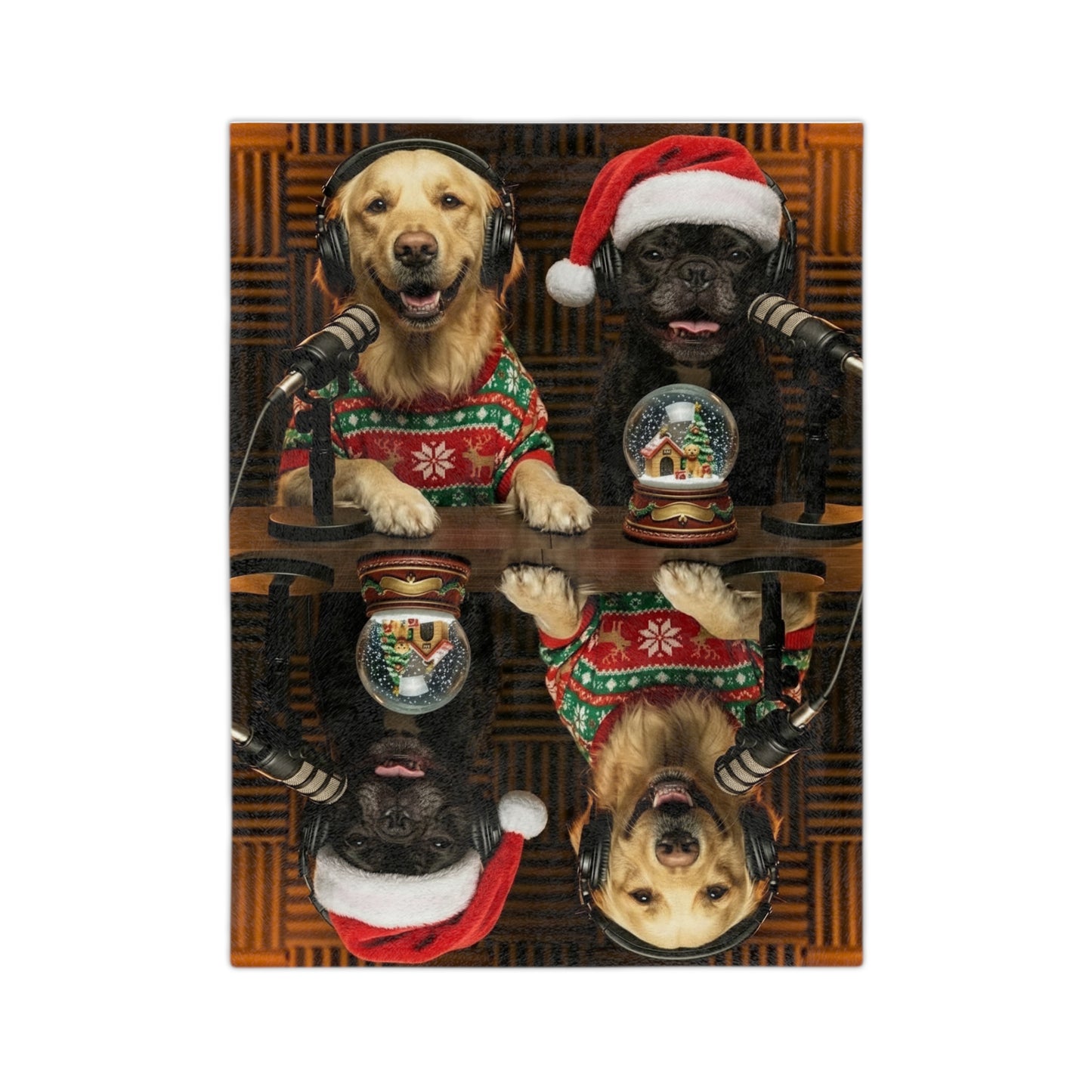 Goldie & Frenchie Velveteen Blanket – Christmas design!