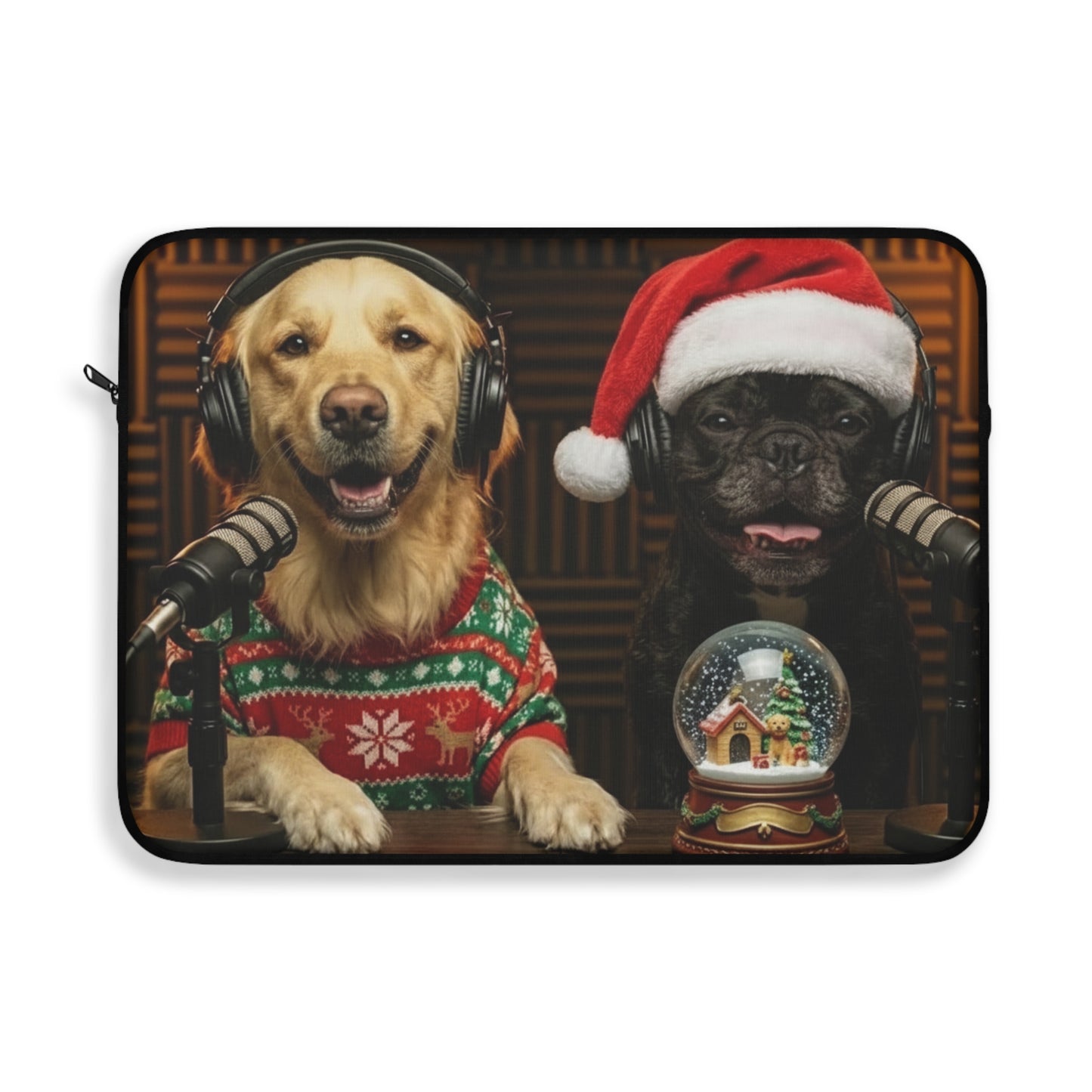 Goldie & Frenchie in Christmas Gear - Laptop Sleeve (12", 13", 15")
