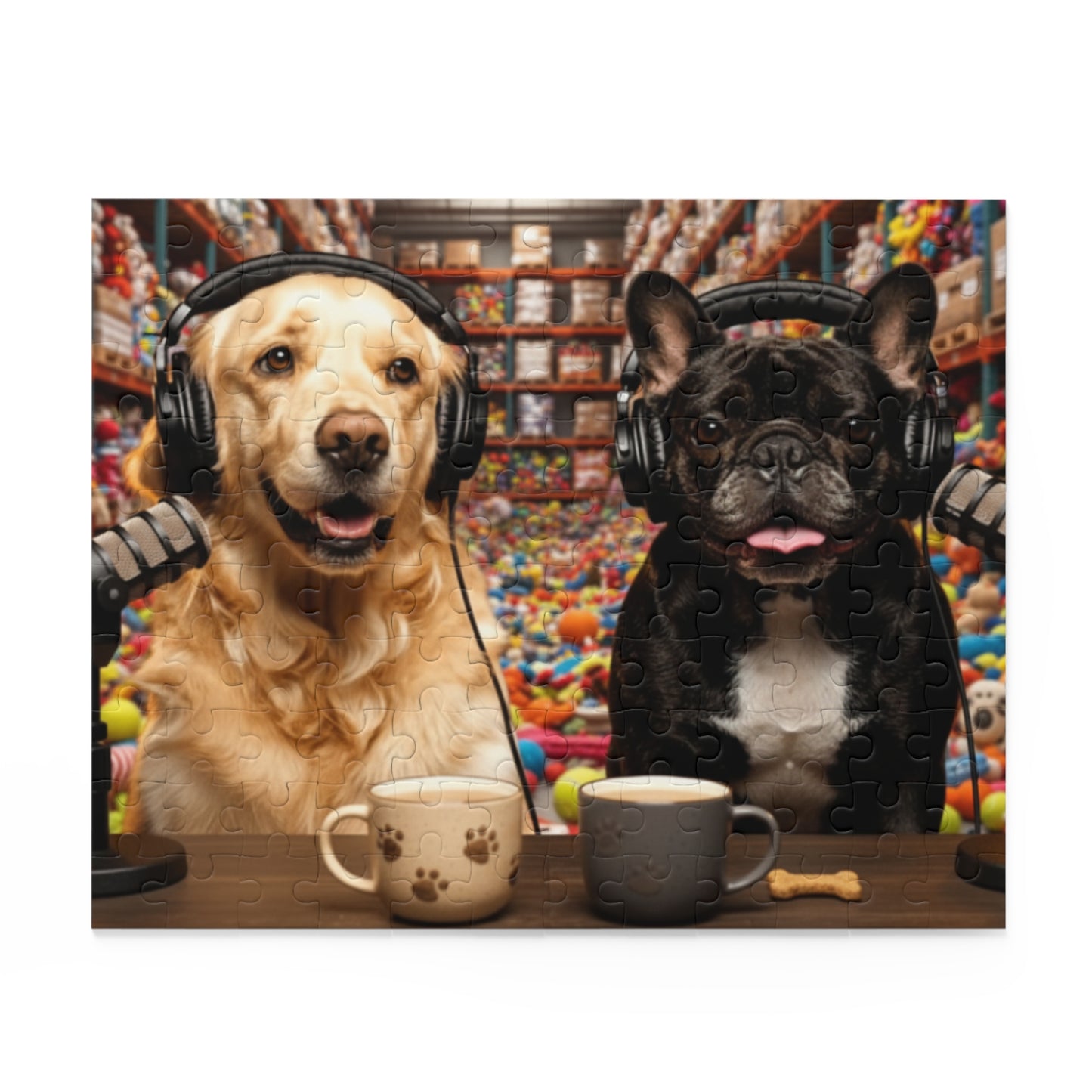 Goldie & Frenchie Podcast in the Warehouse Puzzle — 120/252/500-Piece Jigsaw