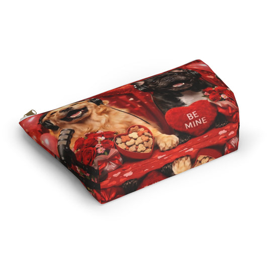 Goldie & Frenchie Valentines Day Inspired Red Accessory Pouch